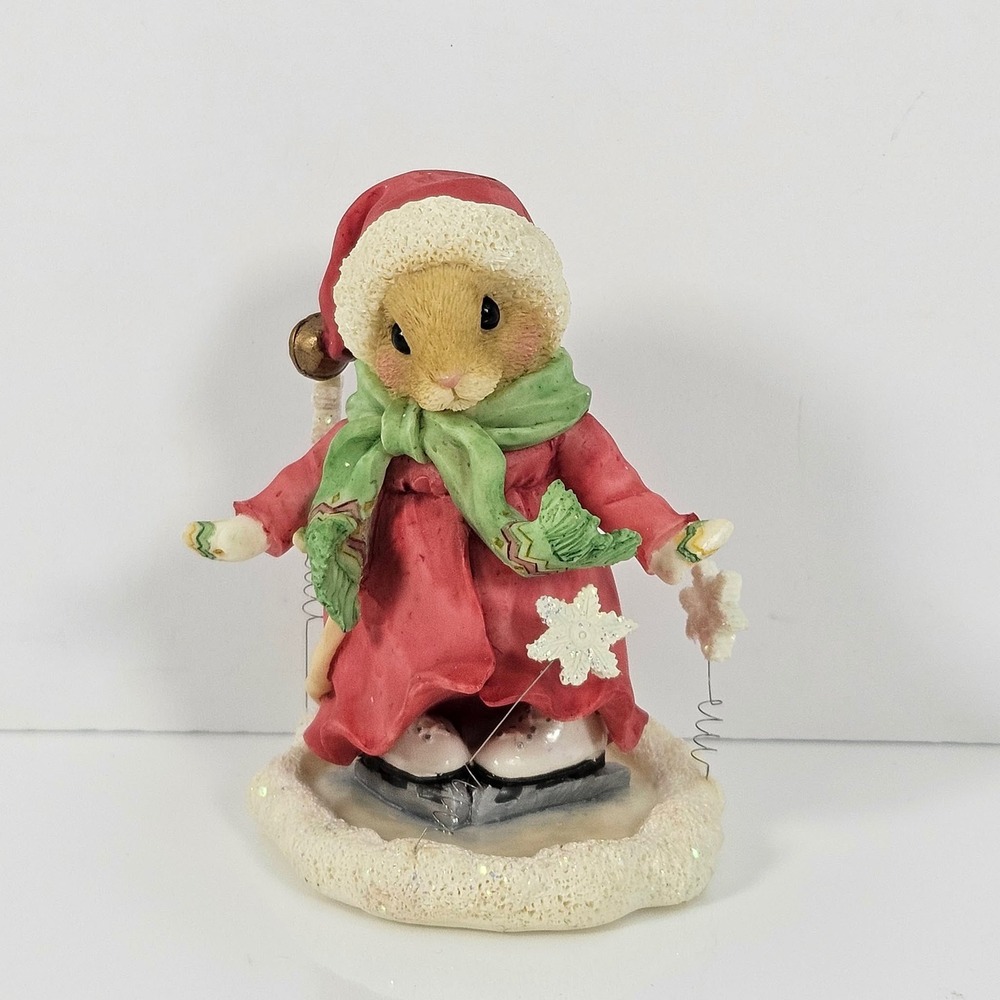 Enesco Priscilla Mouse Tales Let It Snow Figurine 178764 Ice Skating Mouse 1996